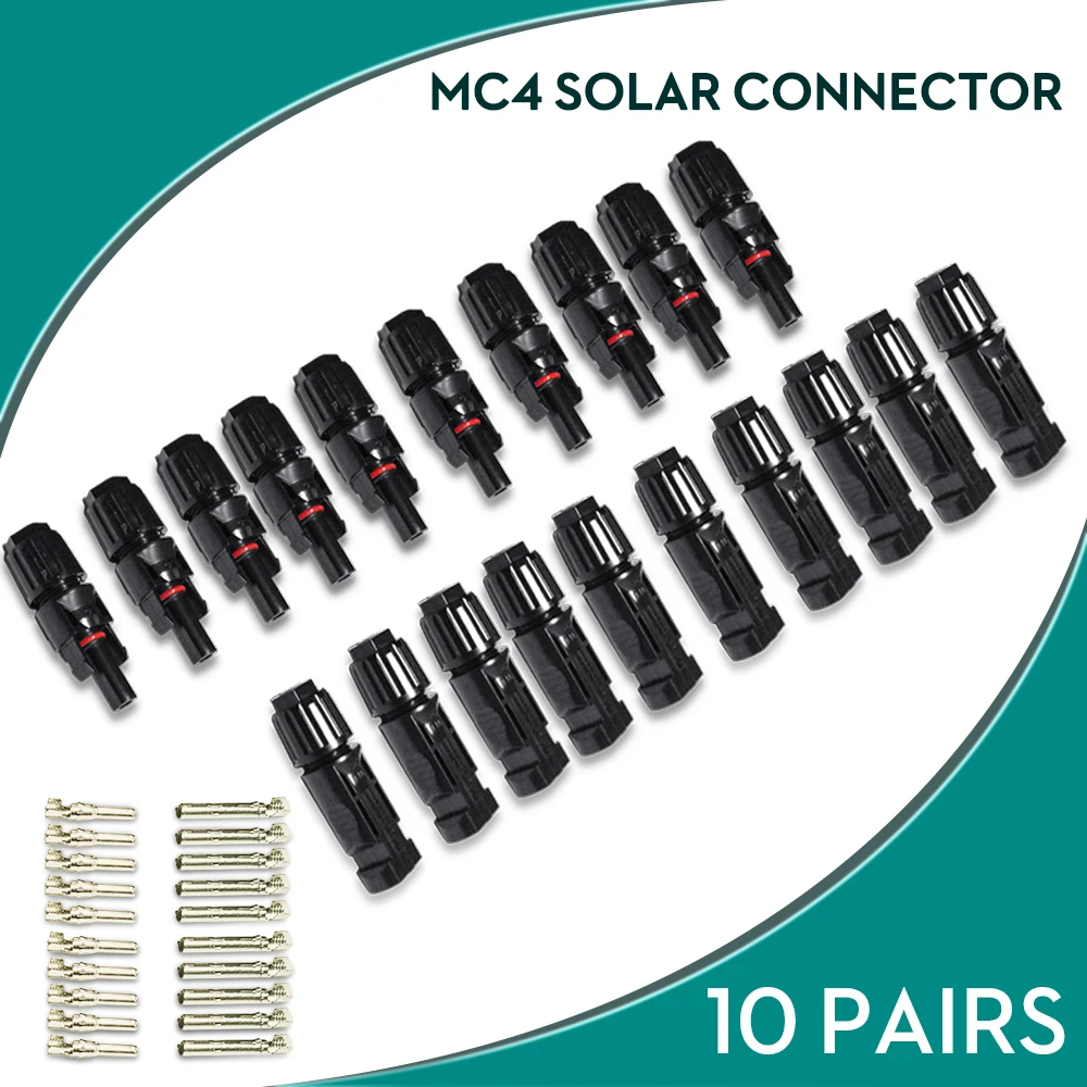 

10 Pairs MC4 Connector Solar Connector MC4 Solar Panel Connectors Male & Female IP67 TUV 1000Vdc UL 600Vdc