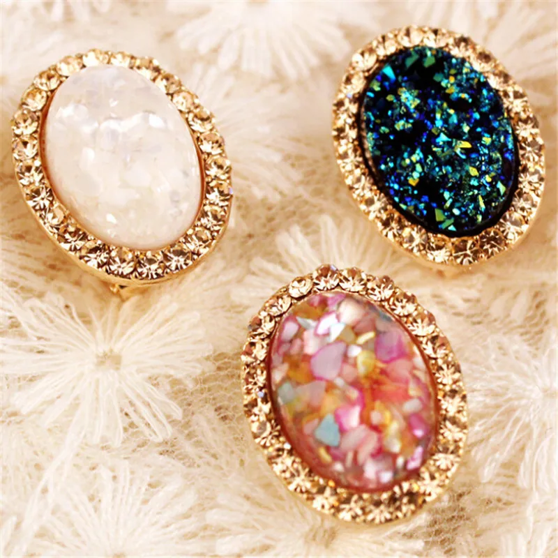 big stone stud earrings