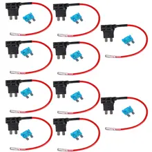 EE поддержка 10 шт. 12 В Стандартный добавить предохранителя Нажмите Копилка Вернуться держатель лезвия зажигания автомобиля XY01