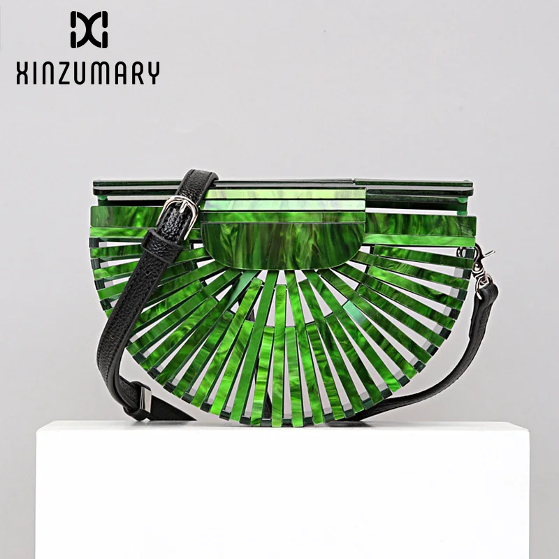 

2019 New Women Shoulder bag Hollow out Amber handbags Fashion bamboo basket Bags beach bag for holiday Female evening bags Purse