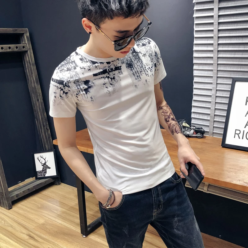 Повседневная Уличная Футболка с принтом Ronde Kraag Homme Merk Nieuwe Mannen Zomer Slim Fit T-shirt 2019 Korte Mouwen t-shirt Heren Повседневная Уличная Футболка с принтом Ronde Kraag Homme Merk Nieuwe Mannen Zomer Slim Fit T-shirt 2019 Korte Mouwen t-shirt Heren
