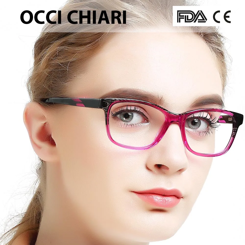 OCCI CHIARI итальянский дизайн ацетат оптические очки оправы весна петли Oculos люнетты очки девушки очки красный розовый для женщин CASO