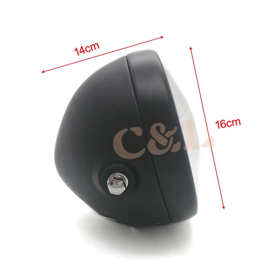 1xBlack металлическая фара с синим светодиодный Angel Eye для CG GN125 CB200 Chopper Bobber Cafe