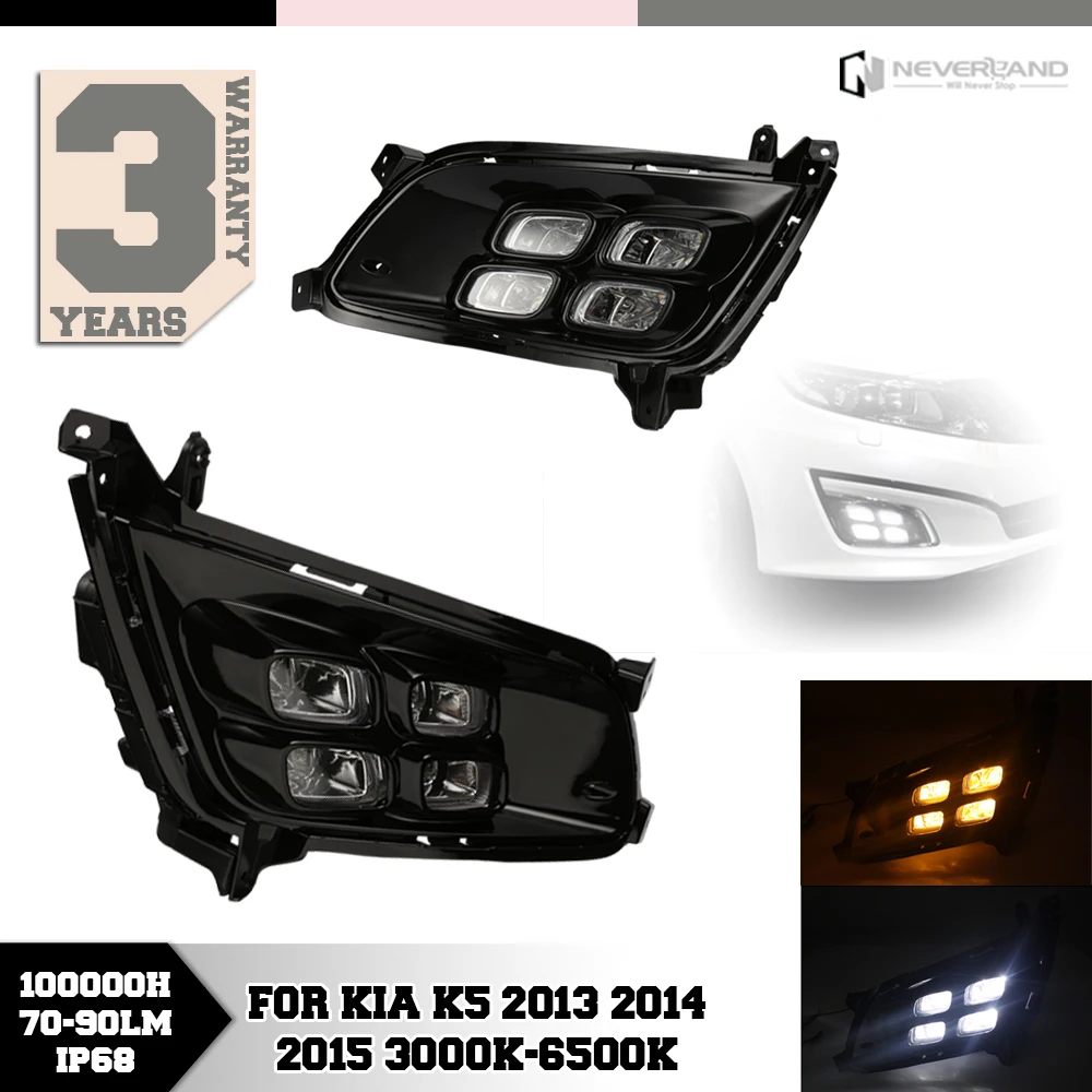 

For Kia K5 2013 2014 2015 Auto LED Daytime Running Lights DRL Fog Lamp Car Styling Wholesale D10
