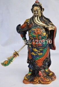 WBY---320 + китайский ручной резной медной посуды cloisonne Куан Кунг статуя | Дом и сад