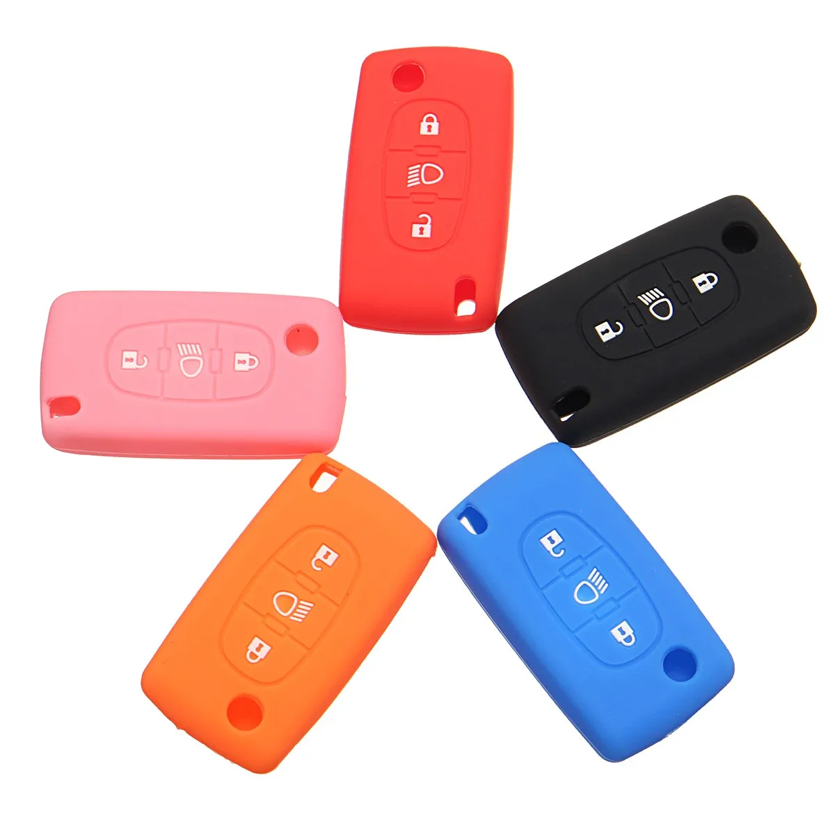 3 Buttons Silicone Key Case Cover Flip Car Remote Key Cover Case Fob For CITROEN C4 C5 C6 C8