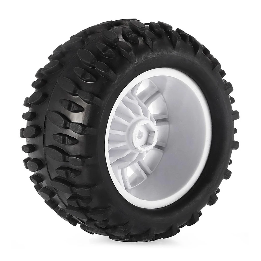 4x Rubber Tires Wheel Rim Tires for 1/16 RC HSP HPI ZD Racing Wltoys Monster Truck