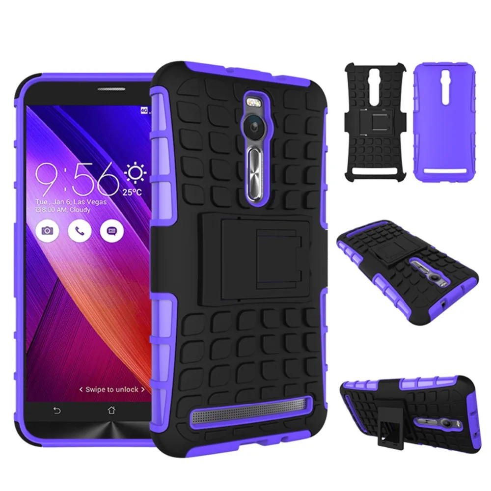 purple phone case for Asus Zenfone 2 ZE551ML ZE550ML 5.5" 2 in 1 Armor hybrid PC + TPU with