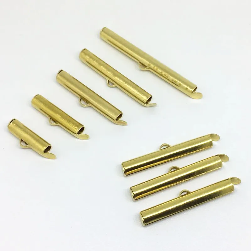 100 Pieces/Lot Hot Sales Brass handmade beaded chain Copper Necklace Tube Clasps Buckles Jewelry