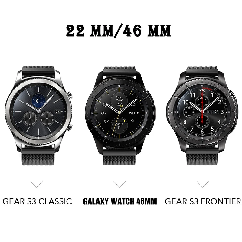 HOCO Миланская петля с магнитным замком для часов samsung gear S3 Classic/Frontier Galaxy Watch 46 мм, Смарт-часы, ремешок на запястье