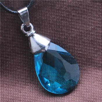 

Animation Jewelry Sword Art Online Necklace Blue Crystal Pendant Necklace Sword SAO YUI Necklace Cosplay Jewelry 12pcs/lot