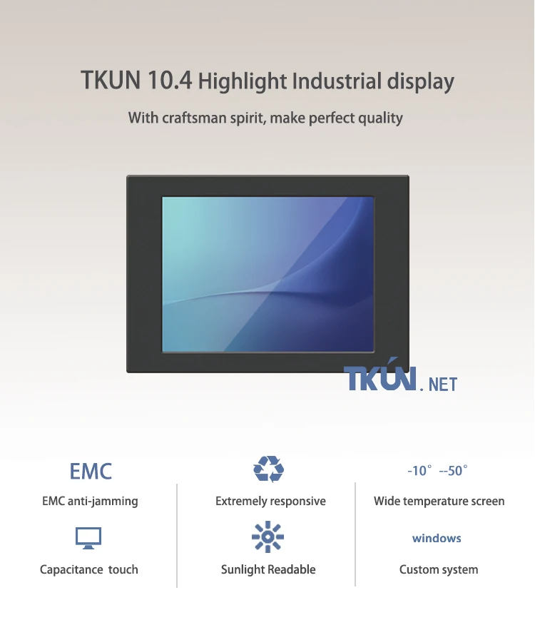 TKUN 10,4 дюймов Capacitanc выделить промышленный отображает Открытый солнце может видны широкий напряжения Multitouch 800*600 B104SVGA-A