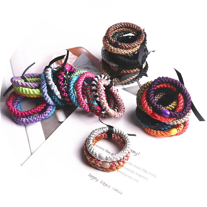 3pcs/lot Drawstring Korean simple girl hairring elastic ponytail hair tie rope color tie hair accessories wholesale headwear hair clips for women