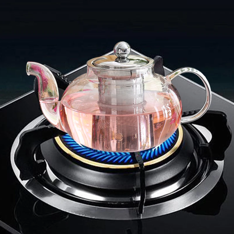 Хороший прозрачный чайный горшок из боросиликатного стекла с фильтром для заварки из нержавеющей стали 304, жаростойкий чайный горшок, набор инструментов, чайник