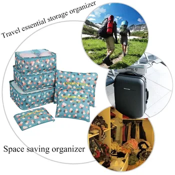 

6pcs Travel Storage Bag Set Waterproof Closet Underwear Shoes Bags Wardrobe Large Size Luggage Pouch Travel Organizer Pouch