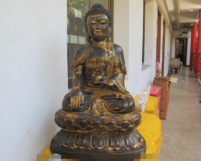 

wholesale factory Tibet temple Bronze Lotus Flower Tathagata Sakyamuni Amitabha Buddha Statue