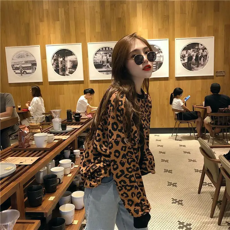 2019 Korean Version Has Tested Hanfeng Casual Early Autumn Panther Print Kuansongweiyi Sweaters Fall Sweaters for Women sweater 2019 Korean Version Has Tested Hanfeng Casual Early Autumn Panther Print Kuansongweiyi Sweaters Fall Sweaters for Women sweater