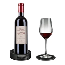 Мраморный цвет портативный изоляции Coaster 6 шт./компл. кожаные подставки противоскользящие чашки мат защиты