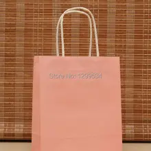 50 шт./лот 18x15x8 см розовый бумажный пакет для вторичной переработки подарок из бутика ювелирные изделия бумажный упаковочный пакет подарочные пакеты с ручками