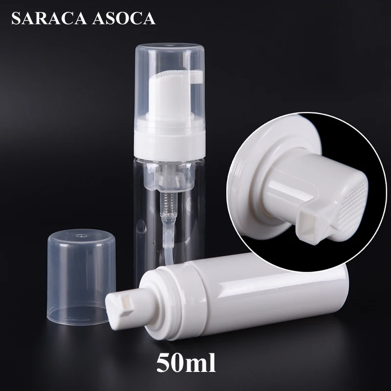 50ml Foaming Mousse Bottle Whipped Points Bottling Fine Shampoo Lotion Refillable Bottles Foam Pump Soap Dispenser PET | Красота и