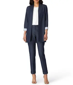 

Navy Safari Suits Women's Pants Suits Normcore Minimalist Suits Office Lady Suits Custom Made 2 Piece Jacket/Pants W34