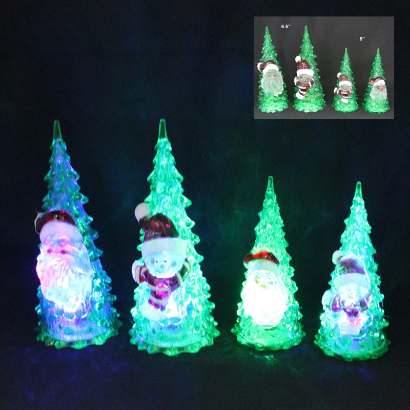 Красивый Санта и снеговик акриловый ледяной кристалл Цвет Изменение светодиодный светильник украшение рождественская ель подарок