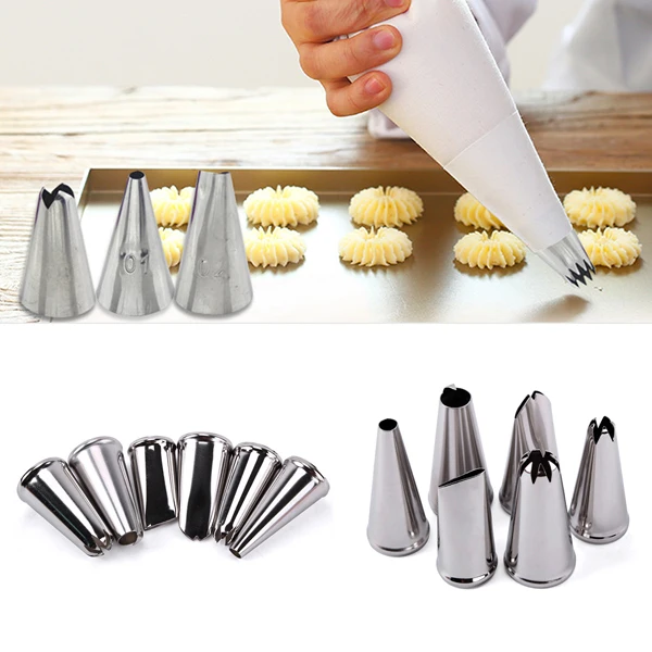 

6pcs Cake Mold Chocolate Cookies Decorating Tools Stainless Steel Design Kitchen Pastry Tube Set Bakeware DIY Cake Making New