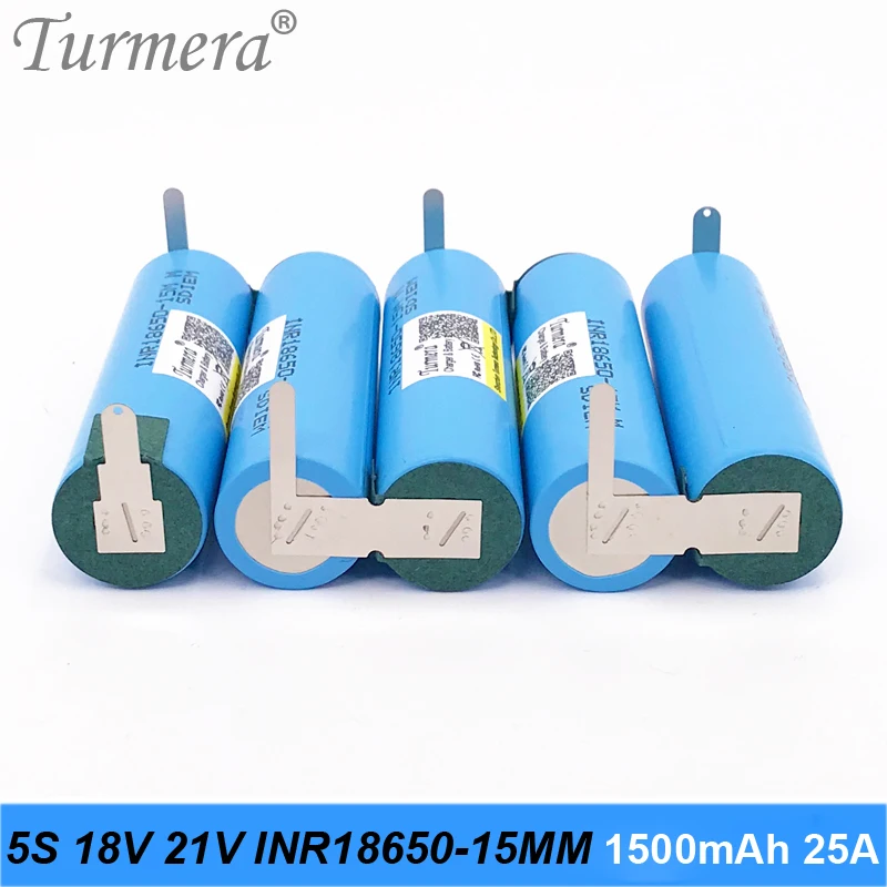 5s 18v 21v аккумулятор 18650 pack inr18650 15mm 1500mah 25a сварочная батарея для отвертки батареи и