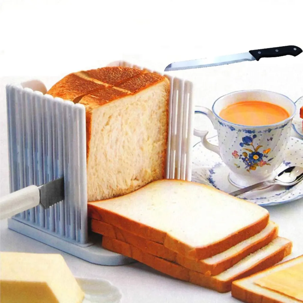 Doatry Foldable Adjustable Bread Slicer Toast Loaf Sandwich Cutter Mold