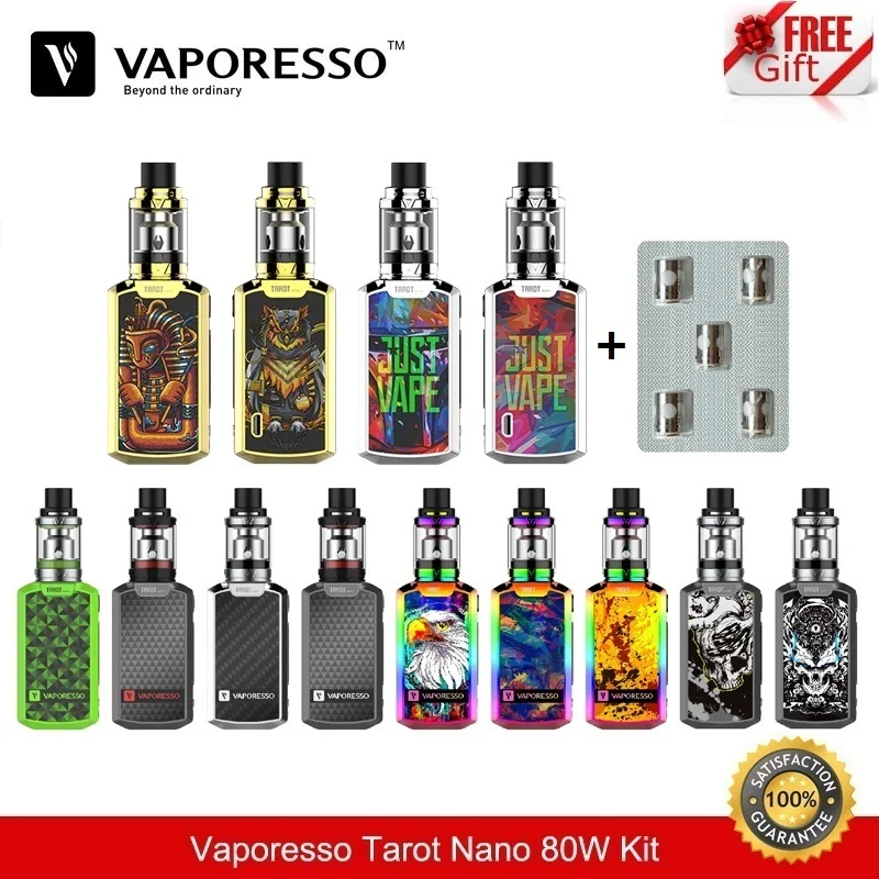 

Cigarette Electronique Vaporesso Tarot Nano Kit 80W TC Box Mod 2500mah with 2ML VECO Vape Tank & EUC Coil VS Voopoo Drag Kits