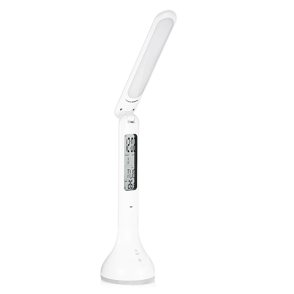 

Q2 4W DC 5V 18LEDs Desk Lamp Foldable Dimmable Touch Table Lamp With Calendar Temperature Alarm Clock Table Light Night Lights
