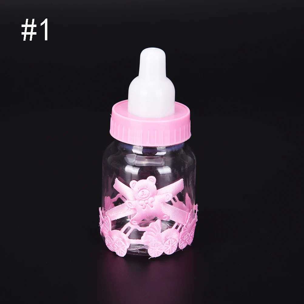 12Pcs/set Cute Baby Shower Bear Gift Box Blue Boy Pink Girl Baptism Birthday Party Favors Gift Favors Candy Box Bottle