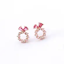 MENGJIQIAO новые корейские нежные маленькие круглые серьги-гвоздики для женщин Простые ювелирные блестящие циркониевые модные Букле д 'Орель