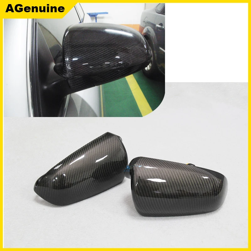 Carbon fiber replacement with clips side wing mirror covers rearview