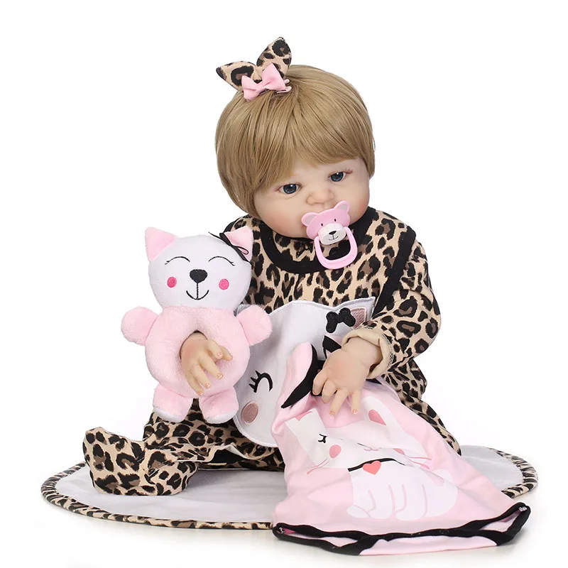 

56CM Silicone Reborn Dolls Lifelike Jointed Baby Girls Toy Simulation Christmas Gift S7JN