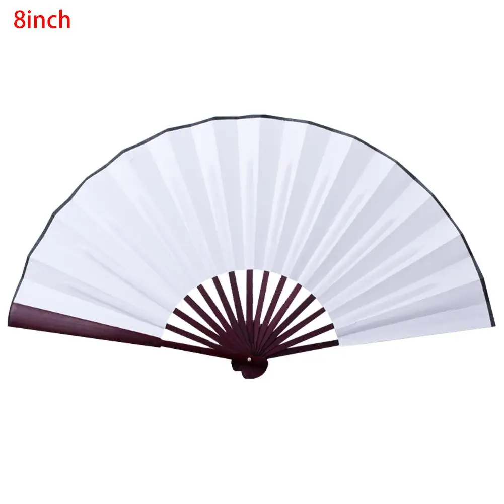 8 Inch/10 Inch Silk Cloth Blank Chinese Folding Fan Wooden Bamboo Antiquity Folding Fan For Calligraphy Painting Dropshipping