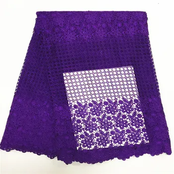 

Purple High Quality African Cord Lace Fabric,African Water Soluble Guipure Lace For Dress Sewing Wedding Dress