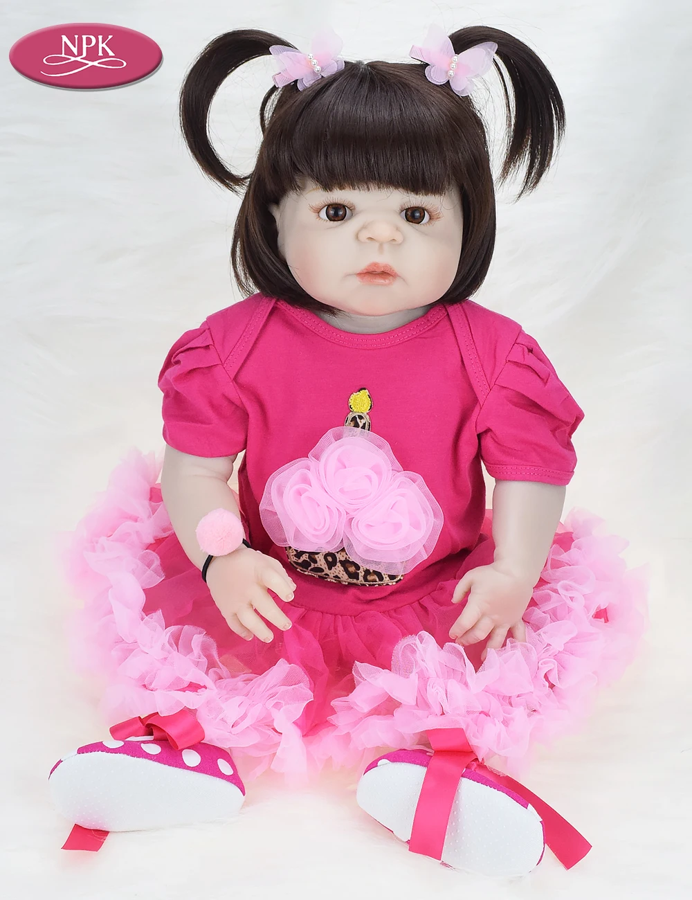 NPK 57 см всего тела мягкие силиконовые девушки Reborn Baby Doll Купание игрушки реалистичные кукла принцесса для девочек Bebe реальное возрождение Boneca Menina