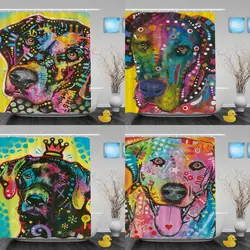 Забавные Лабрадор собака Занавески для душа Книги по искусству животного Ванная комната Занавески для душа полиэстер mildewproof Ткань