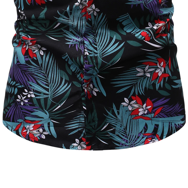 2019 Летняя мужская рубашка с коротким рукавом Повседневная Гавайская Мужская рубашка Camisa Masculina мужская одежда рубашка с цветочным принтом