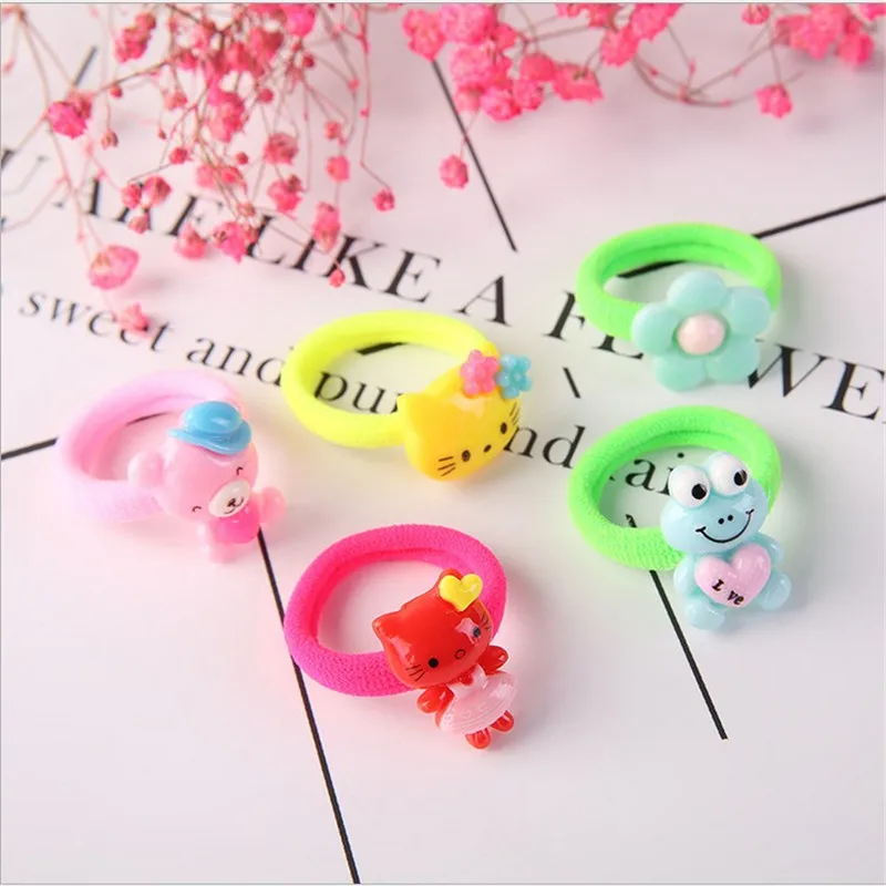 1PCS Lovely Rabbit Cat Small Bow Elastic Hair Bands Toys For Girls Handmade Small Headband Scrunchy Hair Accessories For Kids