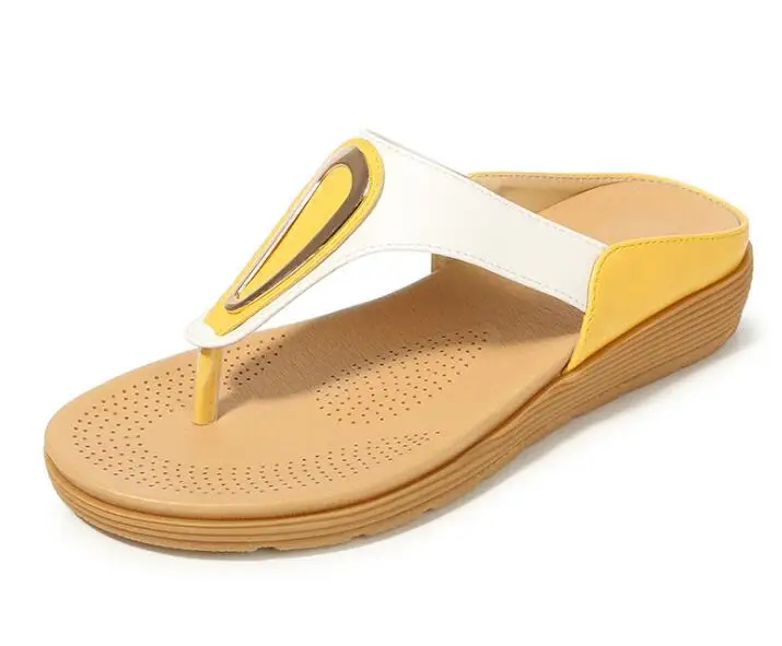 

2019 new plus-size boho clip-on floral flats for comfortable open-toe beach shoes EUR size 35--41