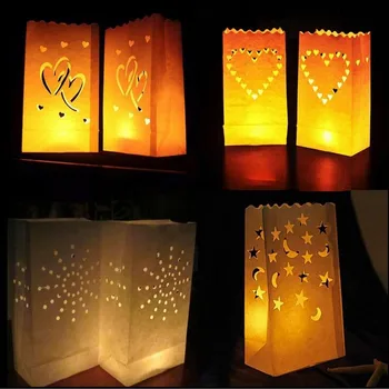 

20pcs/lot "LOVE" Candle Bag Retardant Paper Bags Flame For Valentine Day Wedding Party Home Outdoor Decor