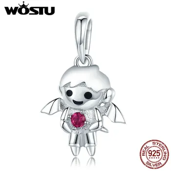 

WOSTU 2020 New Arrival 925 Sterling Silver Cute Little Boy Devil Charms fit Bracelet Jewelry Silver Beads Jewelry Gift DXC829