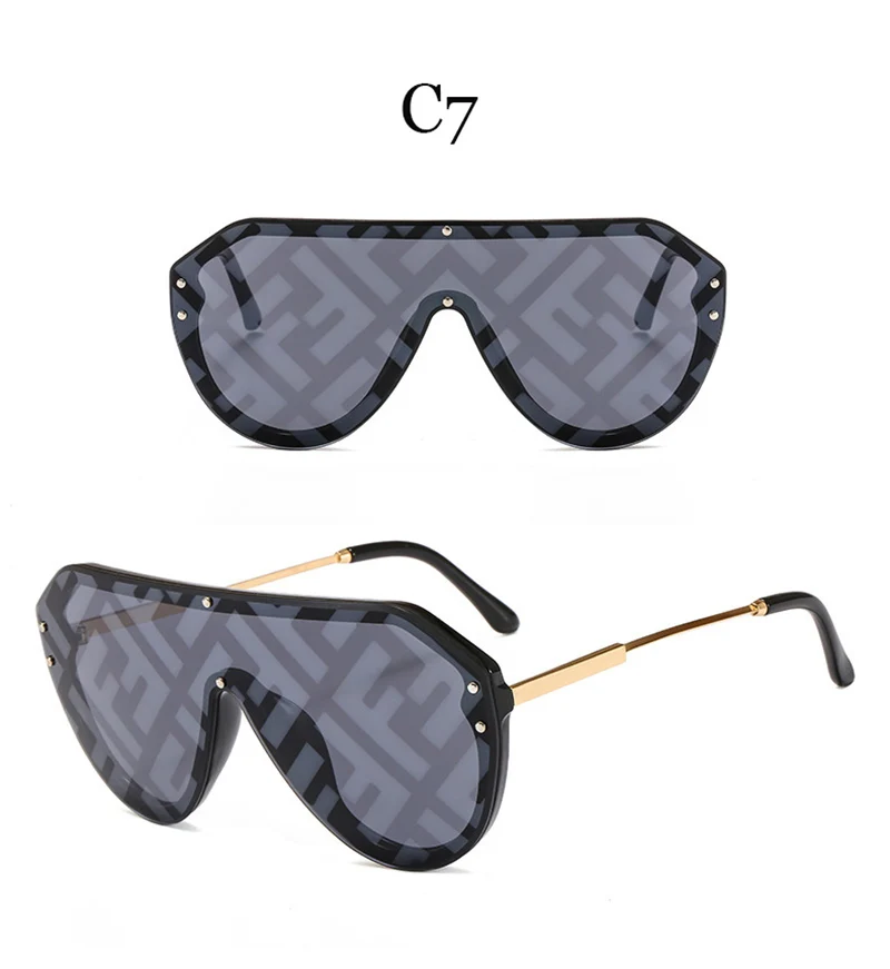 2019 New F Watermark One-piece Sunglasses PC Copy Film Men Women Sunglasses Girls Personality Colorful Fashion Wild Sun Glasse (13)