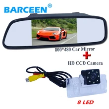 Adapt for Nissan Almera /TEANA / Sylphy Altima black shell 5″ car mirror monitor Sunvisor with ccd car rearview camera 8 led