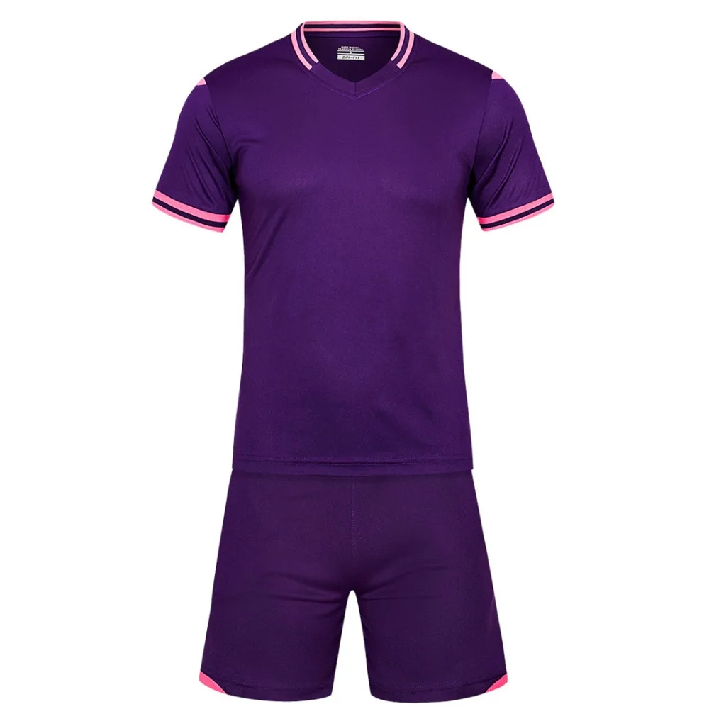 Deep purple Для мужчин с коротким рукавом 2018/цвет размер отслеживания фиолетовый комплекты Джерси взрослых футбол костюм Футбол Джерси