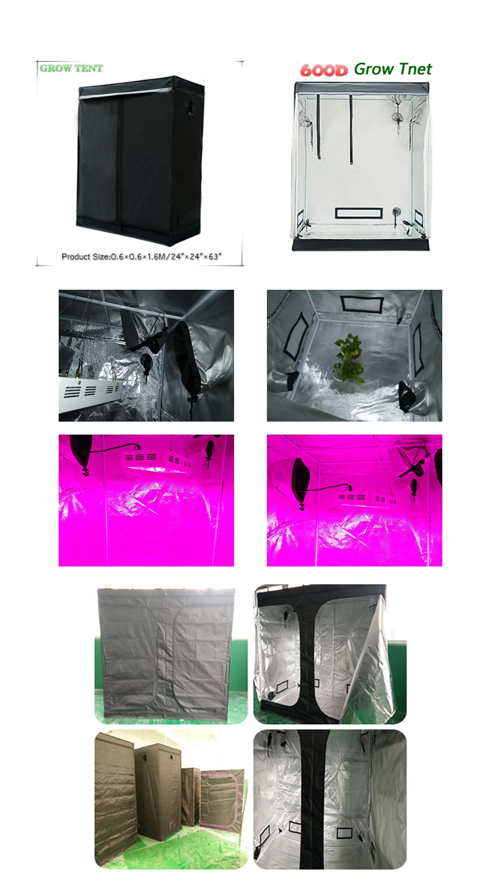 Растущий тент коробка для Гидропоника в помещении парниковый завод освещение палатки 60 80 100 см растущий тент