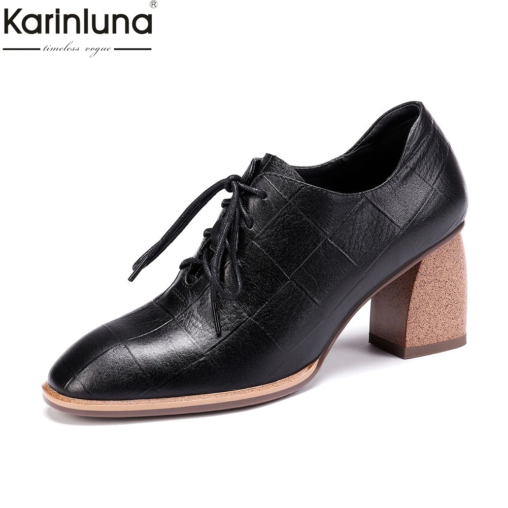 

Fashion Big Size 34-42 Pumps women's Genuine Leather Ladies High Heels Women Shoes Woman Party office lady Shoes