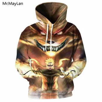 

3D Hoodies Men Anime Naruto Bijuu 3D Print Hipster Hip hop Casual Streetwear Sweatshirt Hoody Harajuku Teens Popular Long Sleeve